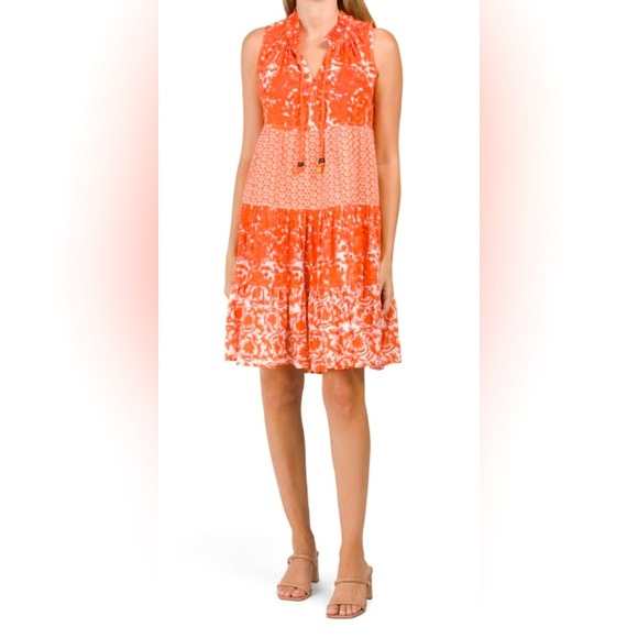 Chelsea & Theodore Tiered Floral Boho Sleeveless Dress Size Medium - Picture 1 of 9